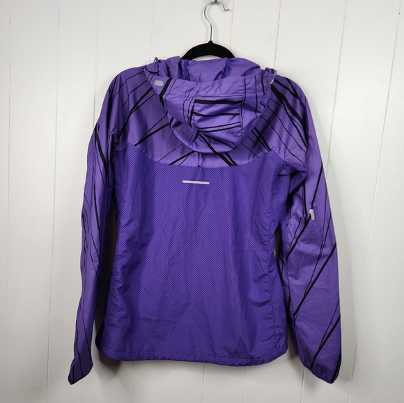 Nike Running Purple Full Zip Windbreaker Jacket Shell Hood Hooded Activewear - Picture 3 of 13